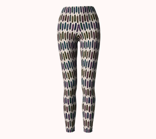 Sky Gazing Feathers - Ecofriendly Ecopoly Yoga Leggings