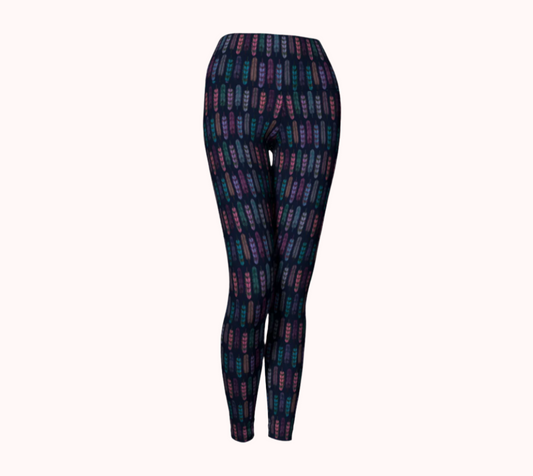 Romantic Moonlight Feathers - Ecofriendly Ecopoly Yoga Leggings