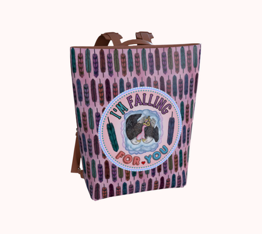 Cotton Cloud Feathers - Vegan Leather Backpack