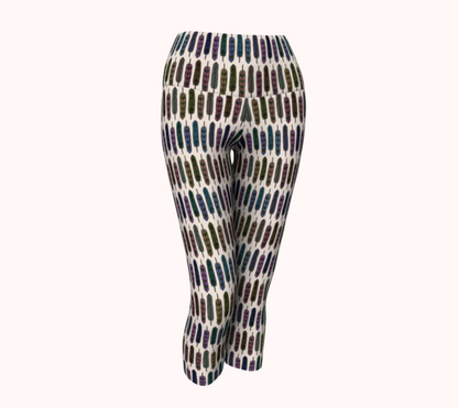Sky Gazing Feathers - Ecofriendly Ecopoly Yoga Capris