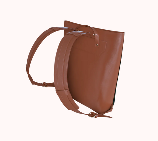 I Don't Give a Crop - Classy Equine Plaid - Vegan Leather Backpack