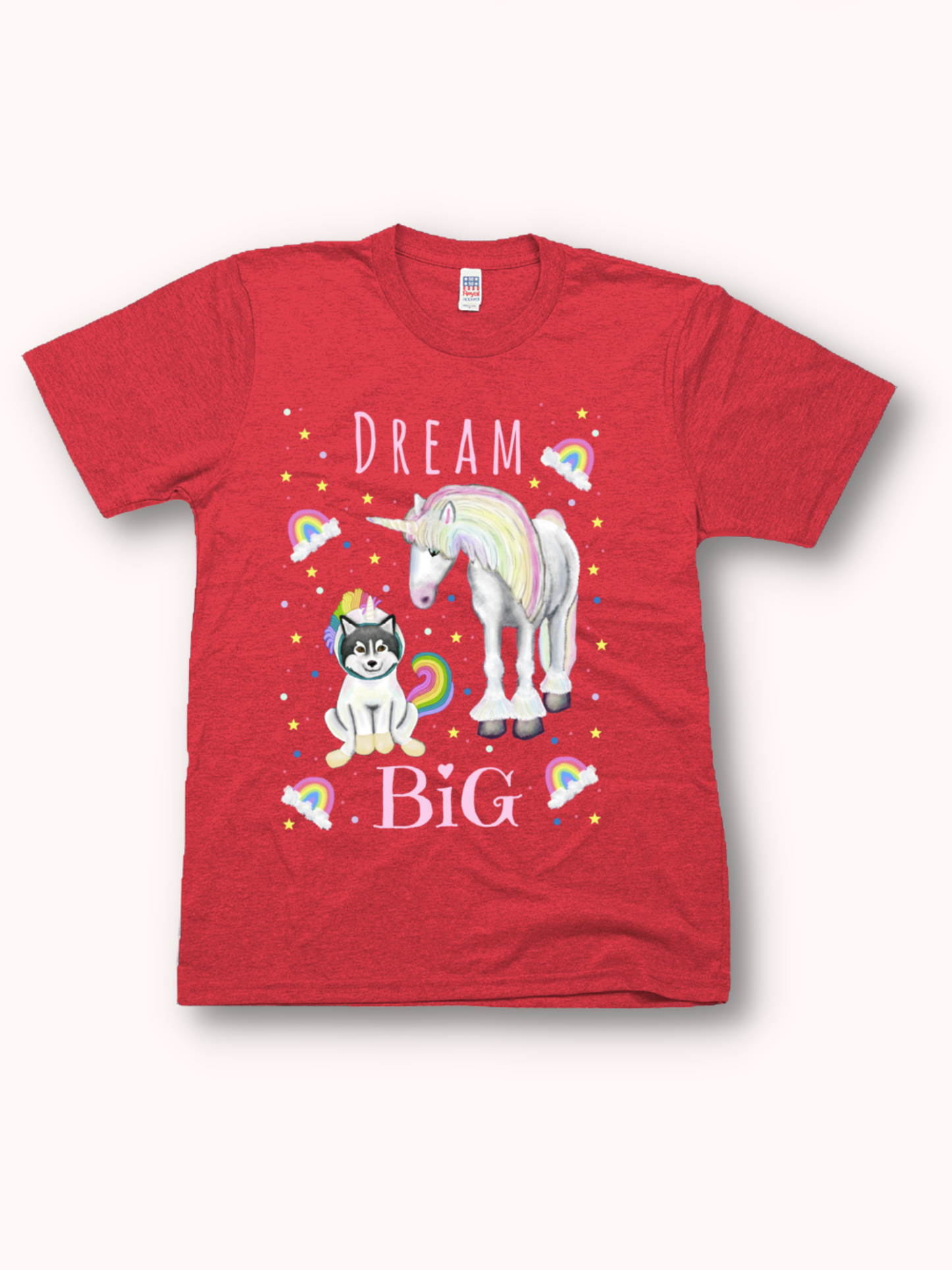 Dream Big - Unisex - USA Made soft Jersey T-shirt Pastel Script