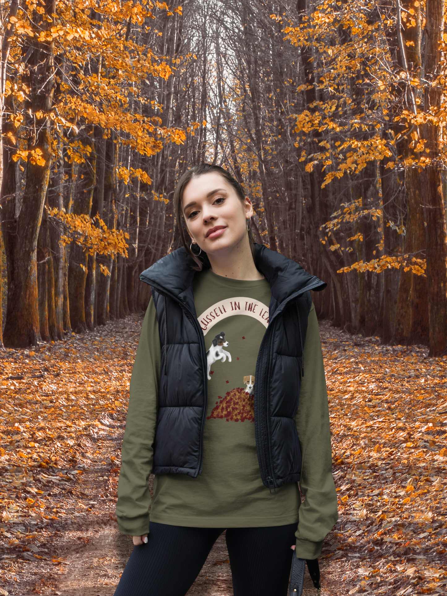 Russell in the Leaves - Soft Long Sleeve Tee