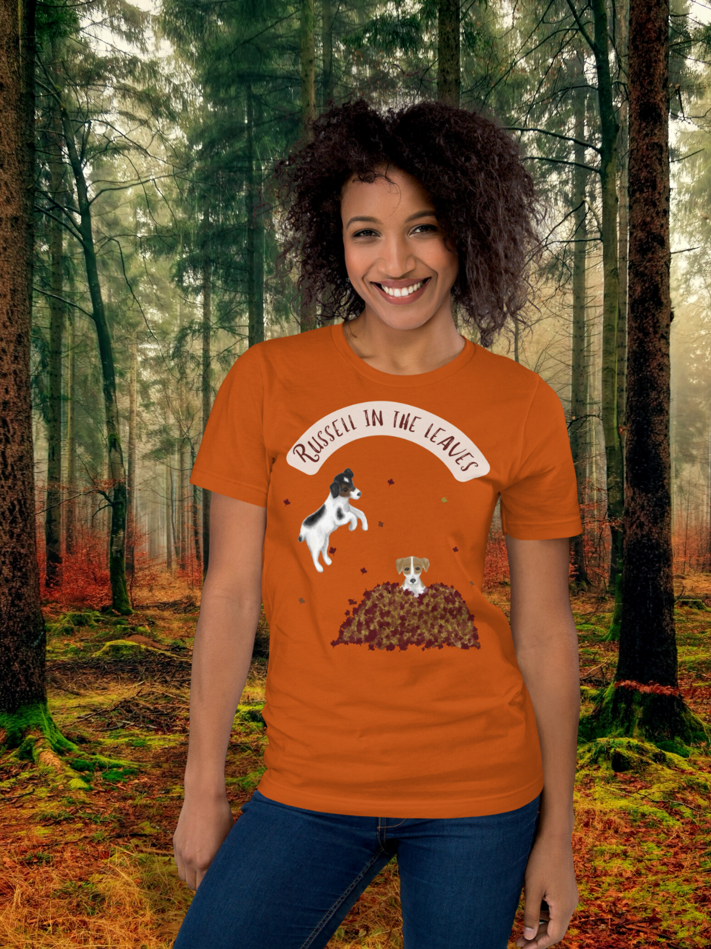Russell in the Leaves - Classic Comfy Tee