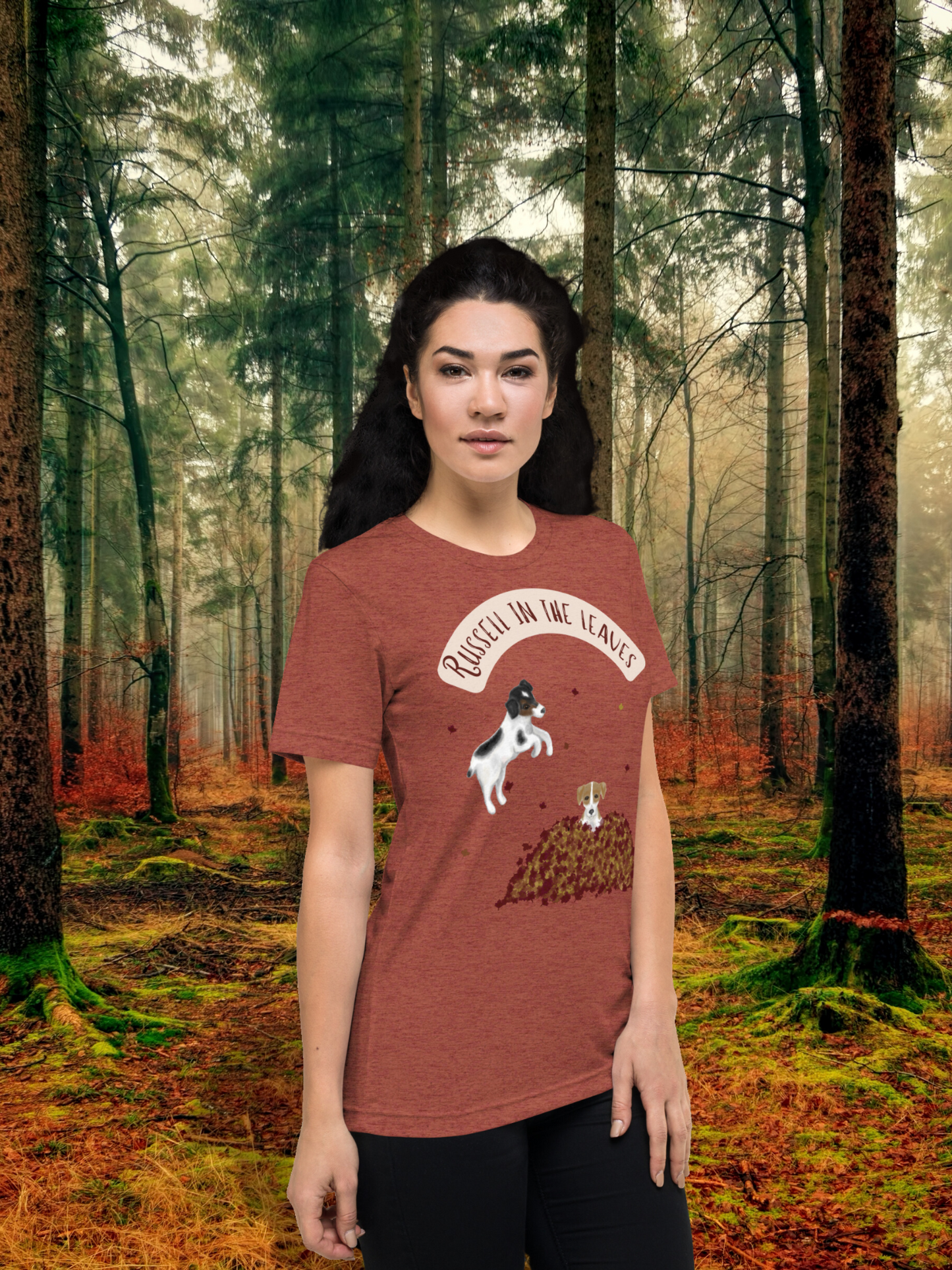 Russell in the Leaves - Tri-Blend Super Soft T-shirt