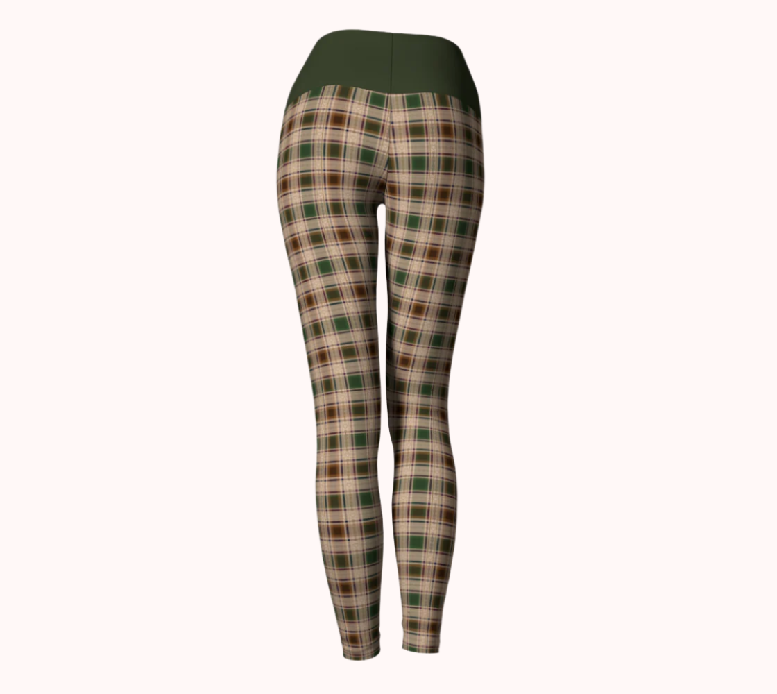 Stirrup Some Trouble & Fields of Freedom Plaid - Ecofriendly Ecopoly Yoga Leggings