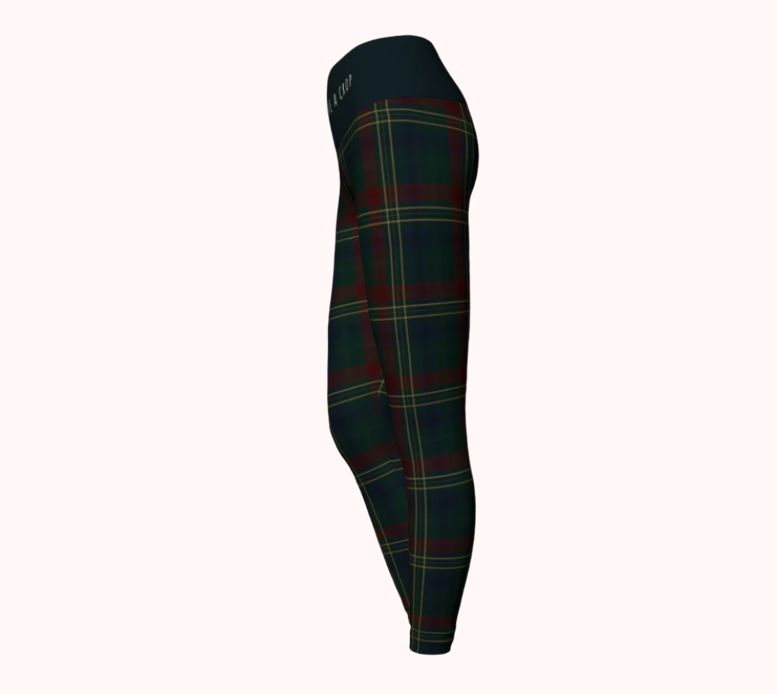 I Don't Give a Crop - Classy Equine Plaid - Ecofriendly Ecopoly Yoga Leggings