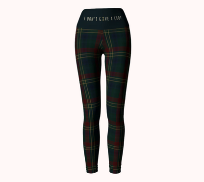 I Don't Give a Crop - Classy Equine Plaid - Ecofriendly Ecopoly Yoga Leggings