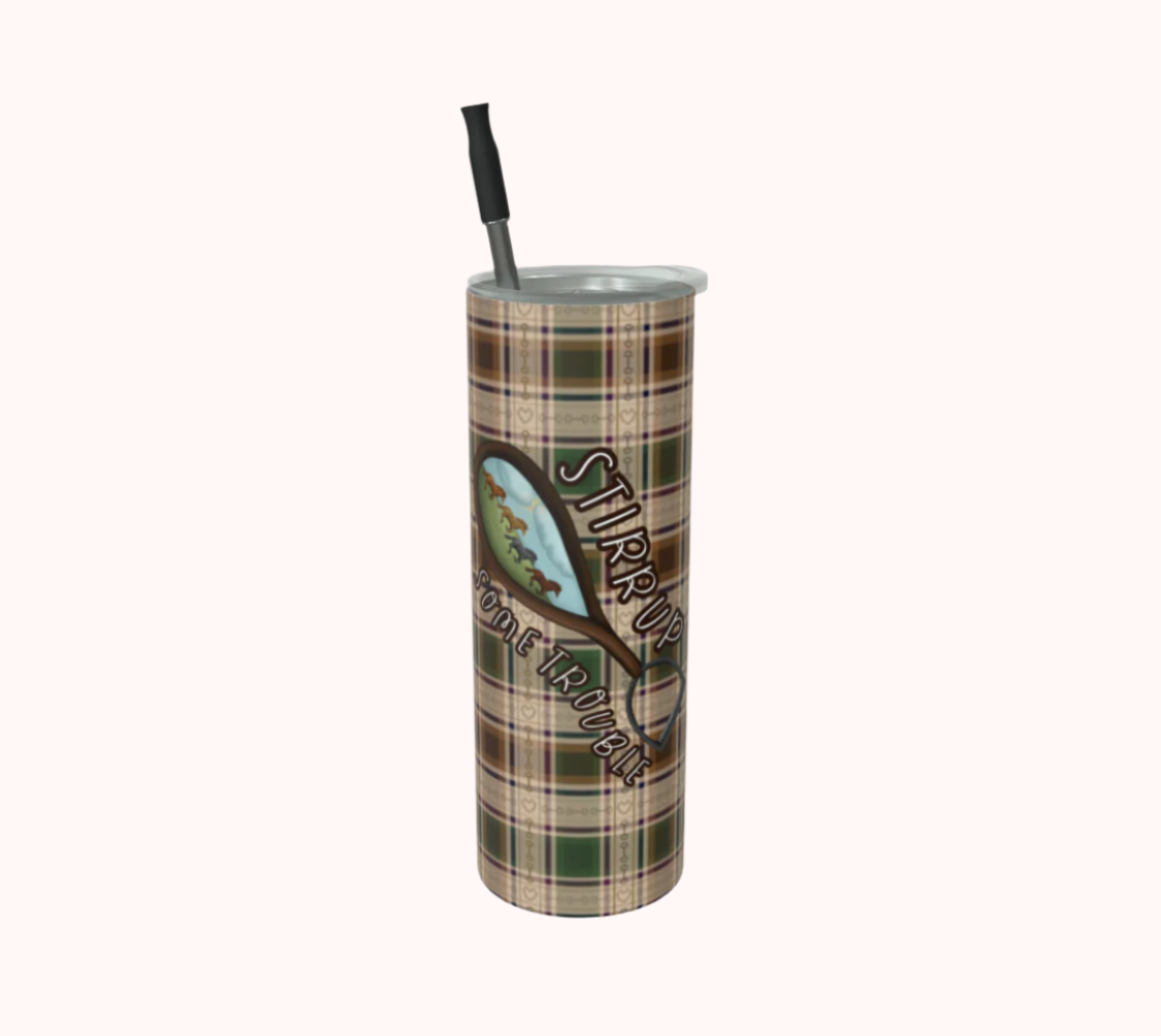 Stirrup Some Trouble - Fields of Freedom Plaid - Stainless Steel Tumbler