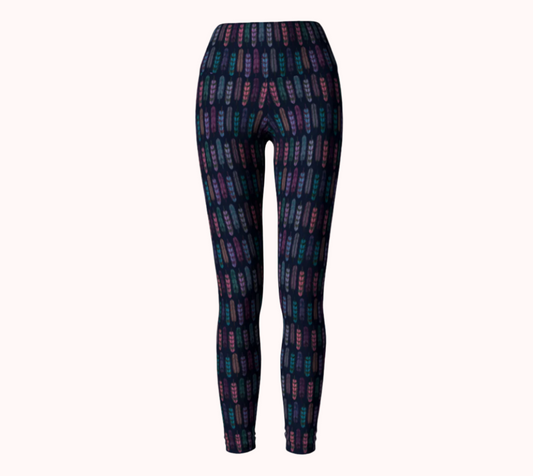Romantic Moonlight Feathers - Ecofriendly Ecopoly Yoga Leggings