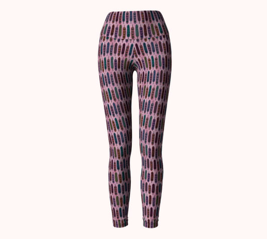 Cotton Candy Feathers - Ecofriendly Ecopoly Yoga Leggings