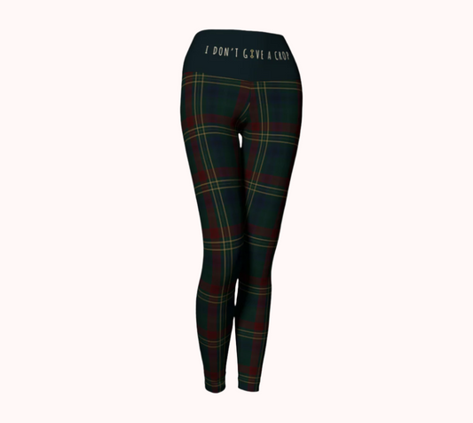 I Don't Give a Crop - Classy Equine Plaid - Ecofriendly Ecopoly Yoga Leggings