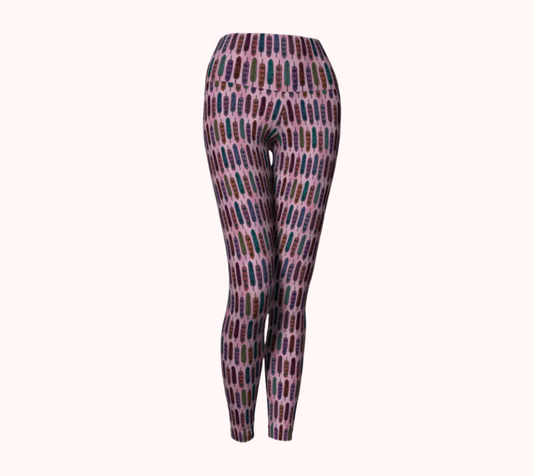 Cotton Candy Feathers - Ecofriendly Ecopoly Yoga Leggings