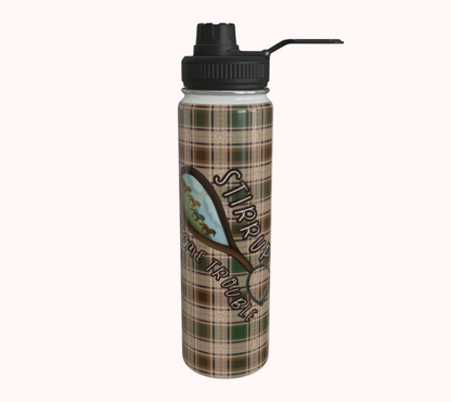 Stirrup Some Trouble Fields of Freedom Plaid - Stainless Steel Water Bottle