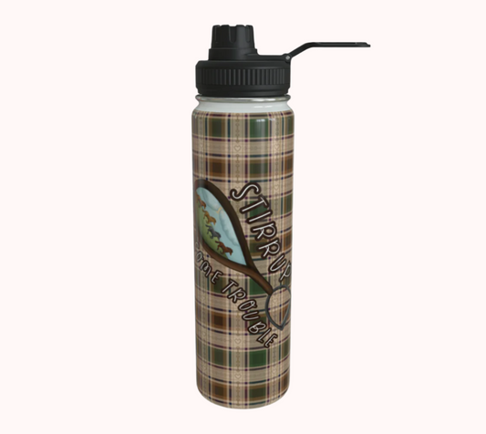 Stirrup Some Trouble Fields of Freedom Plaid - Stainless Steel Water Bottle