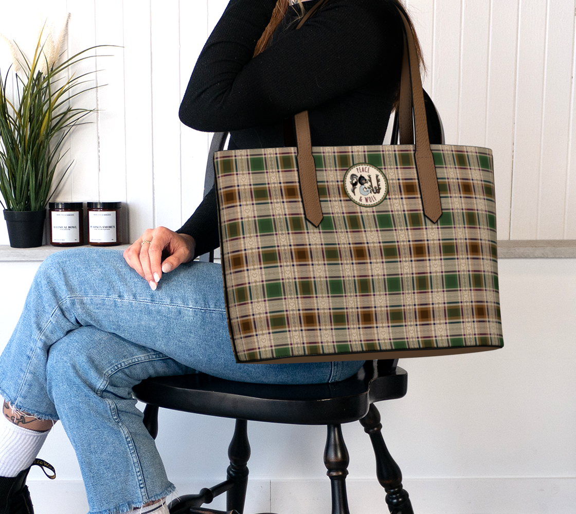 Fields of Freedom Plaid - Vegan Leather Tote