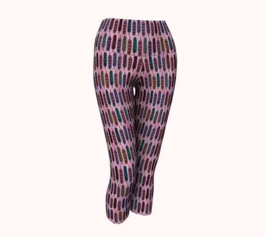 Cotton Candy Feathers - Ecofriendly Ecopoly Yoga Capris