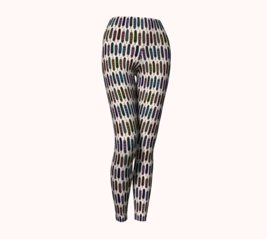 Sky Gazing Feathers - Ecofriendly Ecopoly Yoga Leggings