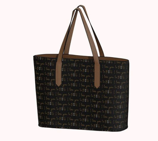 I Love You to Bits Vegan Leather Tote Bag