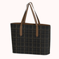 Love You to Bits Plaid Vegan Leather Tote Bag