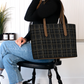 Love You to Bits Plaid Vegan Leather Tote Bag