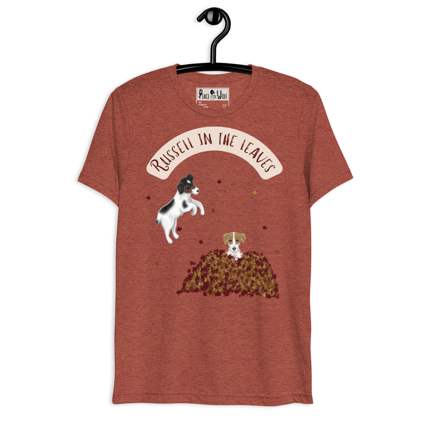 Russell in the Leaves - Tri-Blend Super Soft T-shirt