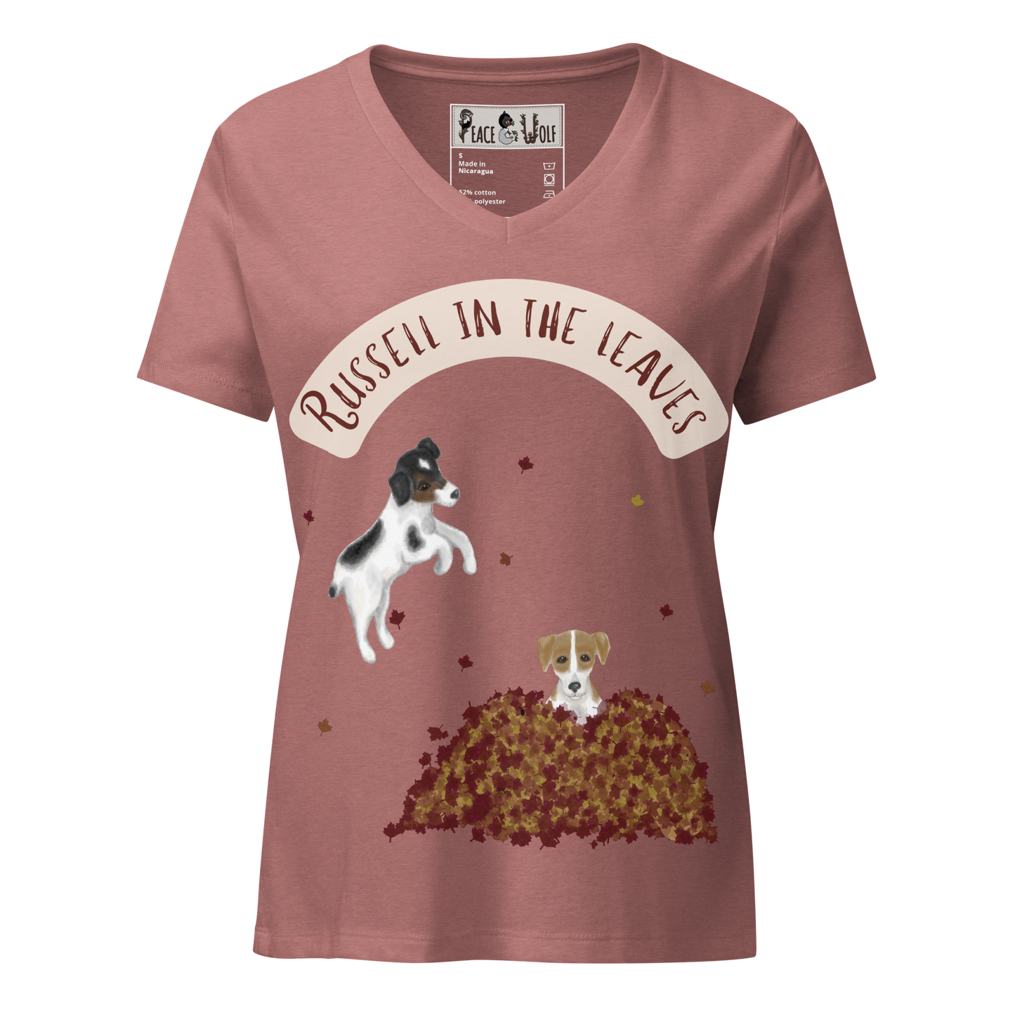 Russell in the Leaves - Women’s - Relaxed Super Soft V-neck T-shirt
