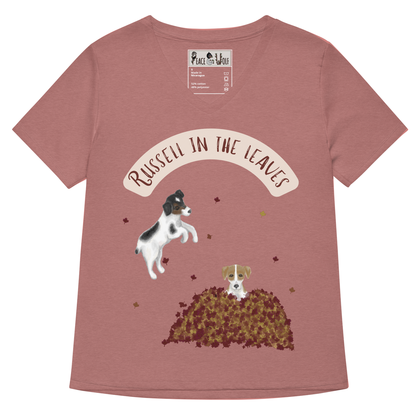 Russell in the Leaves - Women’s - Relaxed Super Soft V-neck T-shirt