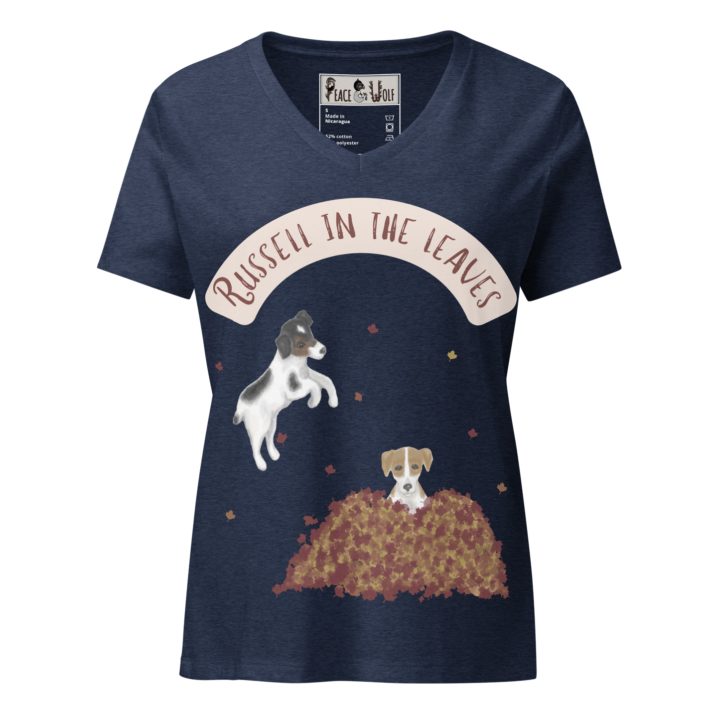 Russell in the Leaves - Women’s - Relaxed Super Soft V-neck T-shirt