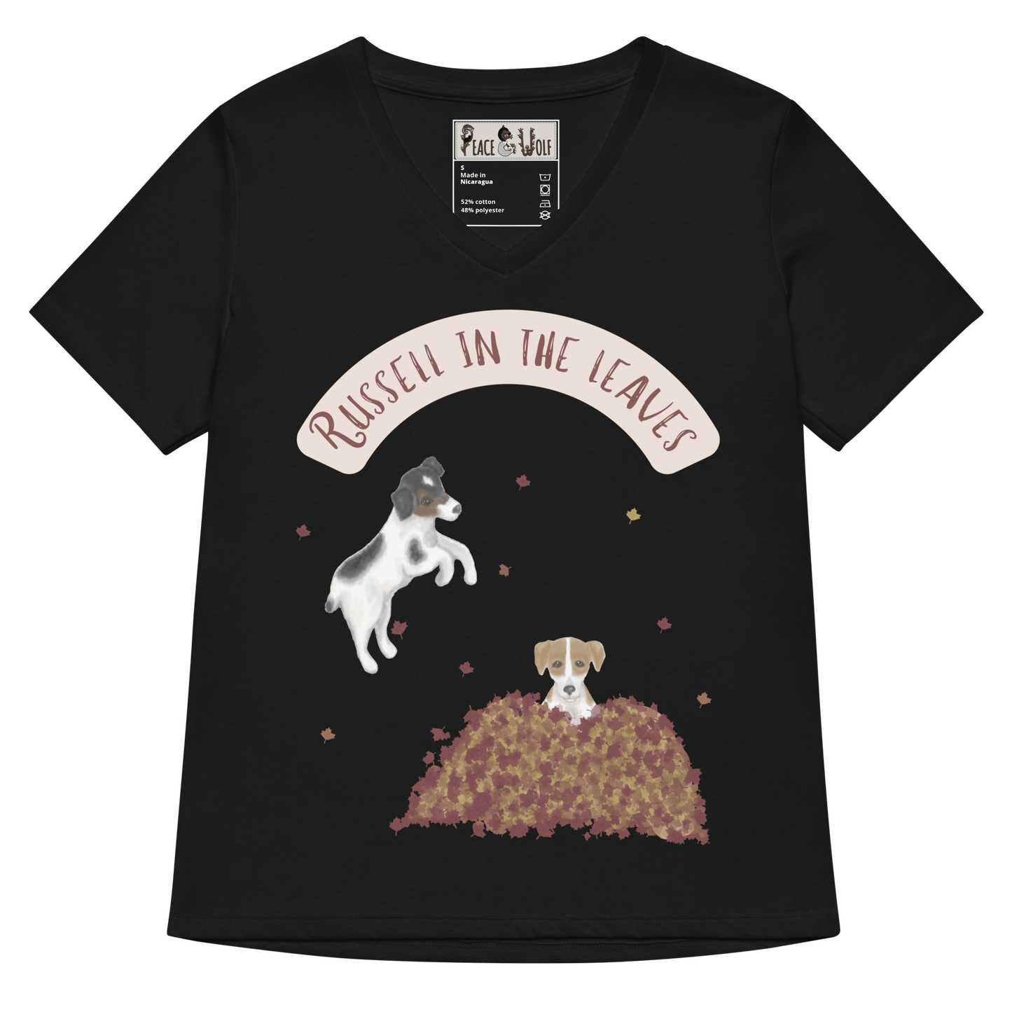 Russell in the Leaves - Women’s - Relaxed Super Soft V-neck T-shirt