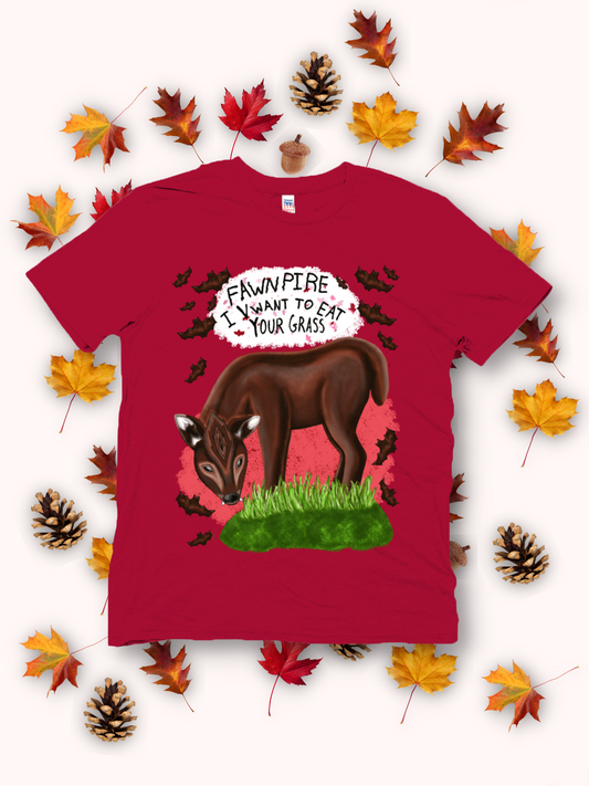 Fawnpire "I Vwant your Grass" - Unisex - USA Made Soft Organic T-shirt