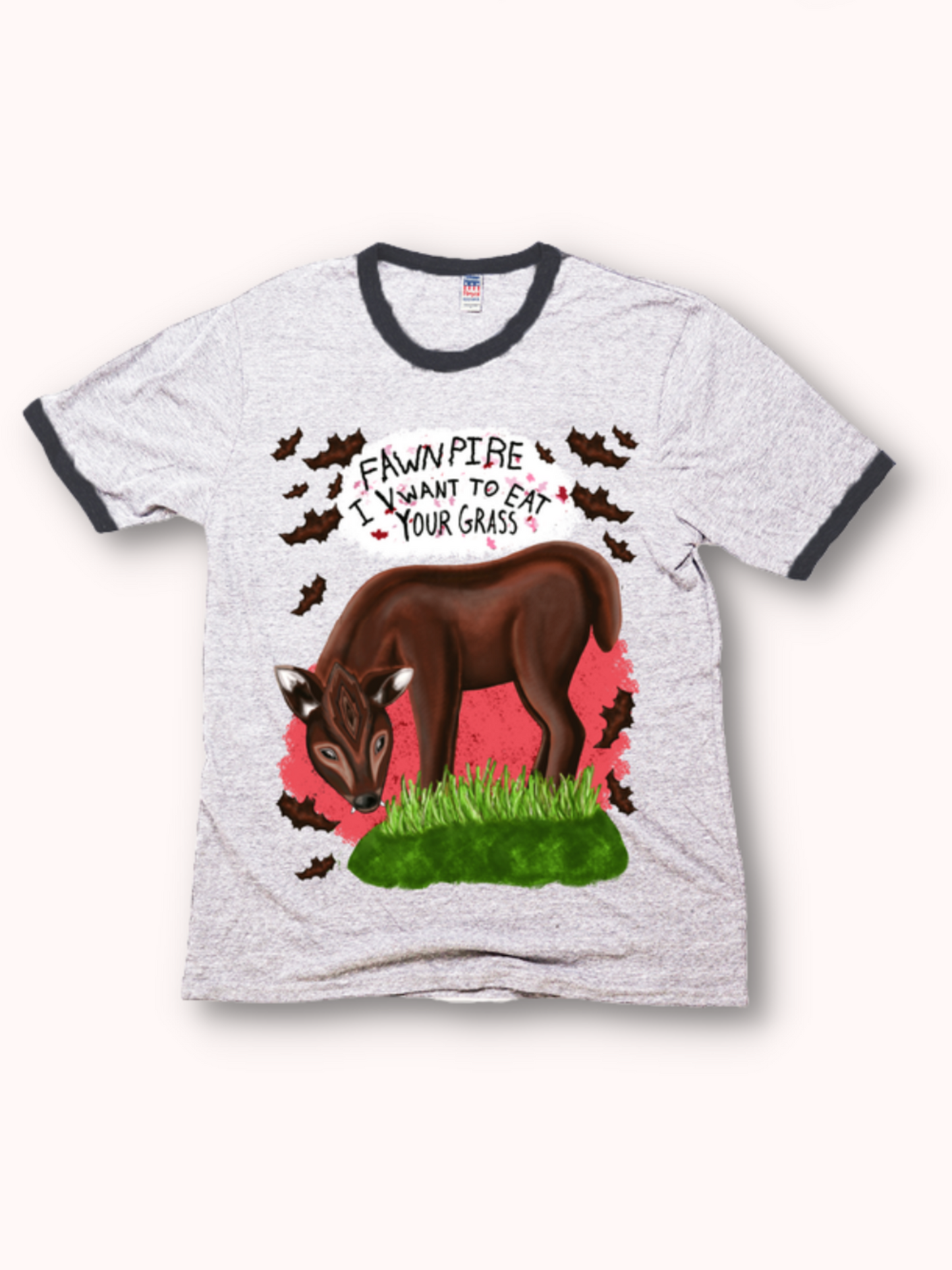 Fawnpire "I Vwant your Grass" - Unisex - USA Made Triblend Ringer Tee