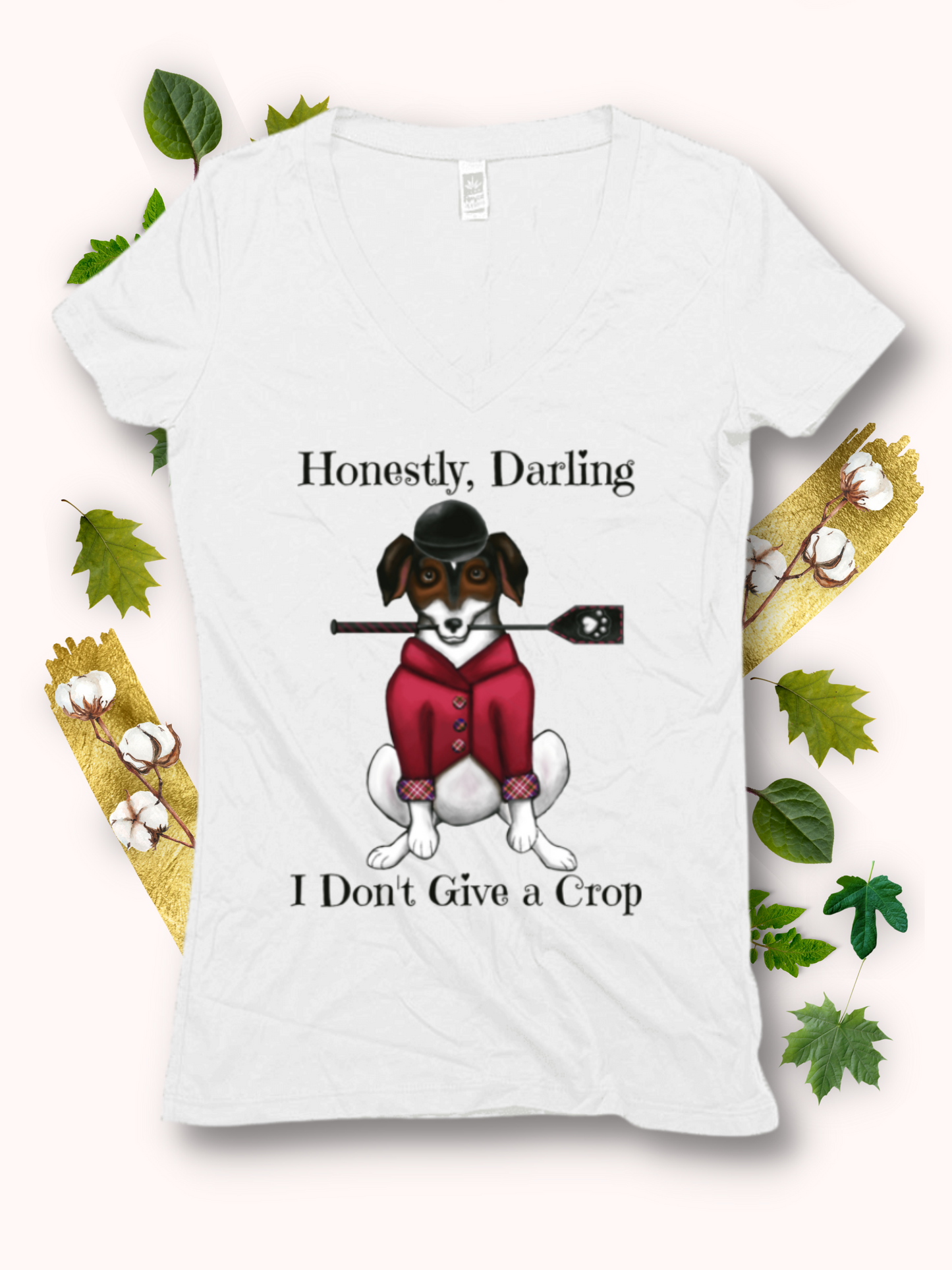 I Don't Give a Crop - Women's - USA Made Hemp V-neck Tee