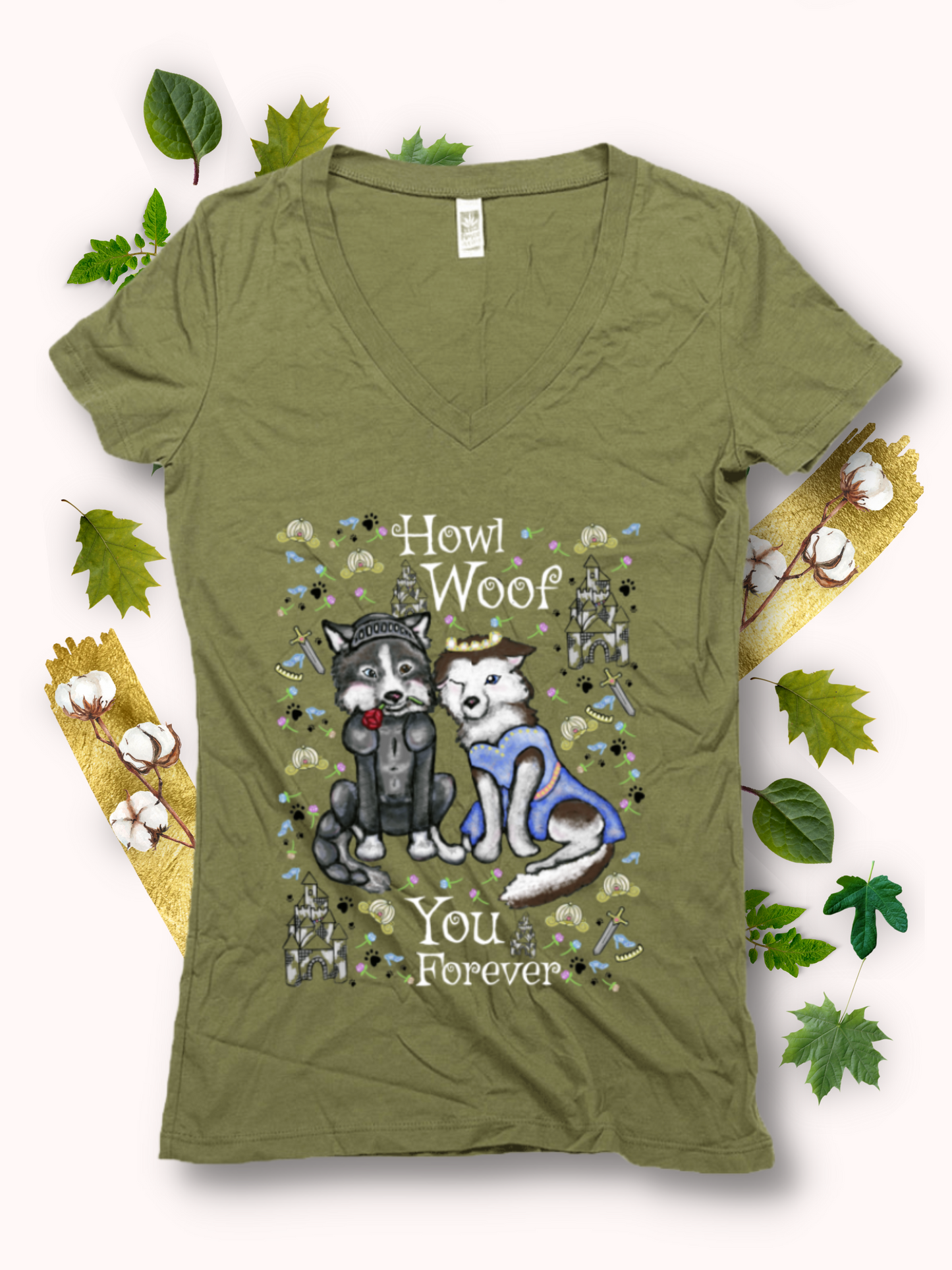 Howl Woof You - Women's - Eco-Friendly Organic & Viscose Hemp USA Made V-neck Tee