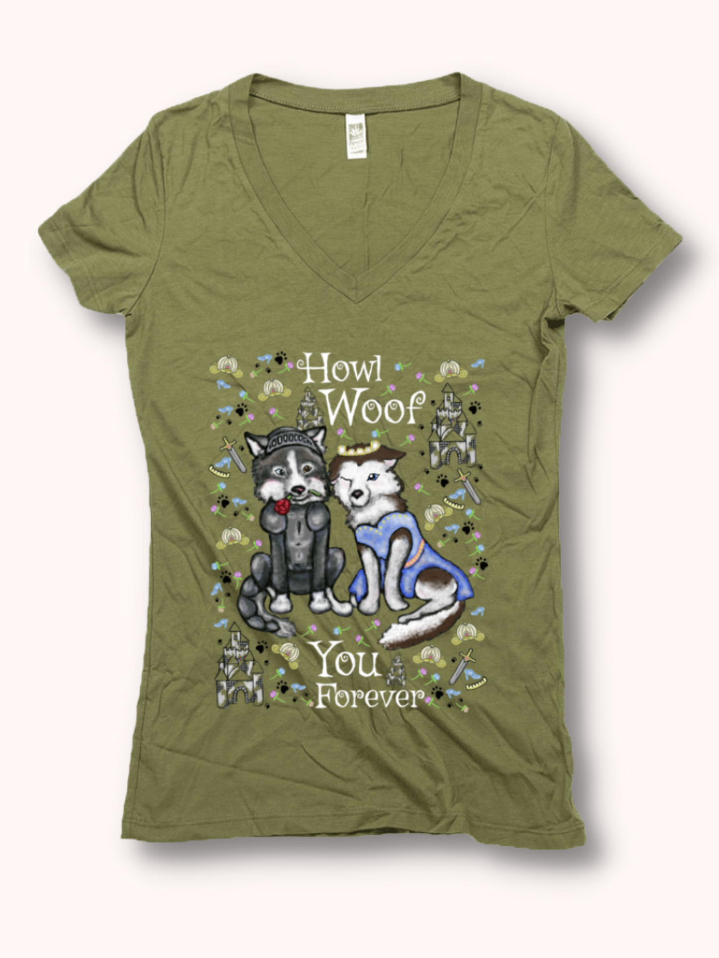 Howl Woof You - Women's - Eco-Friendly Organic & Viscose Hemp USA Made V-neck Tee